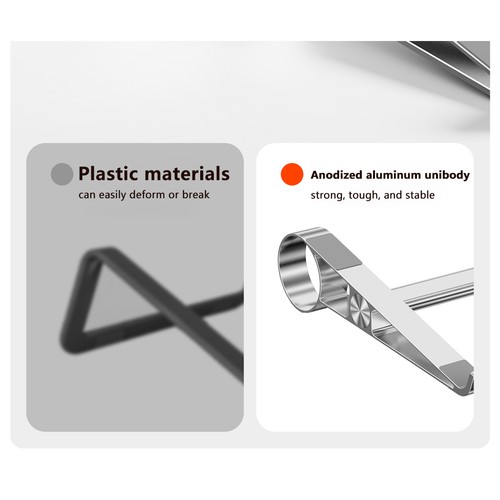 Aluminium laptopständer - aluminium,